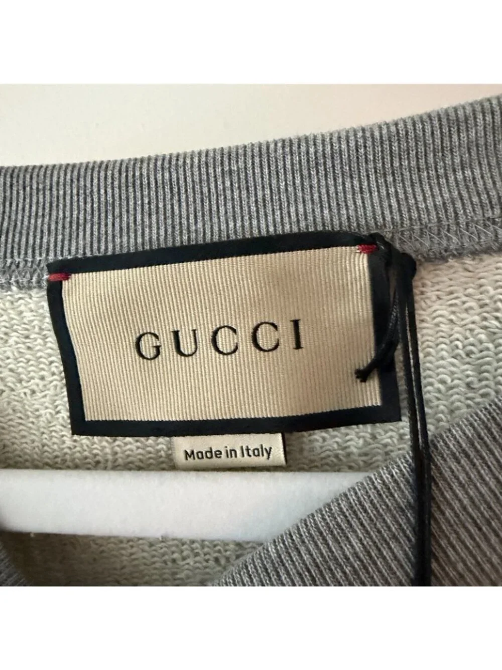 NEW GUCCI GREY LOGO SWEATSHIRT LOGO COTTON SZ M 100% Authentic
